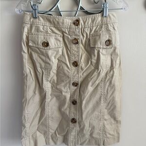 Banana Republic Tan Button-Front Pencil Skirt
